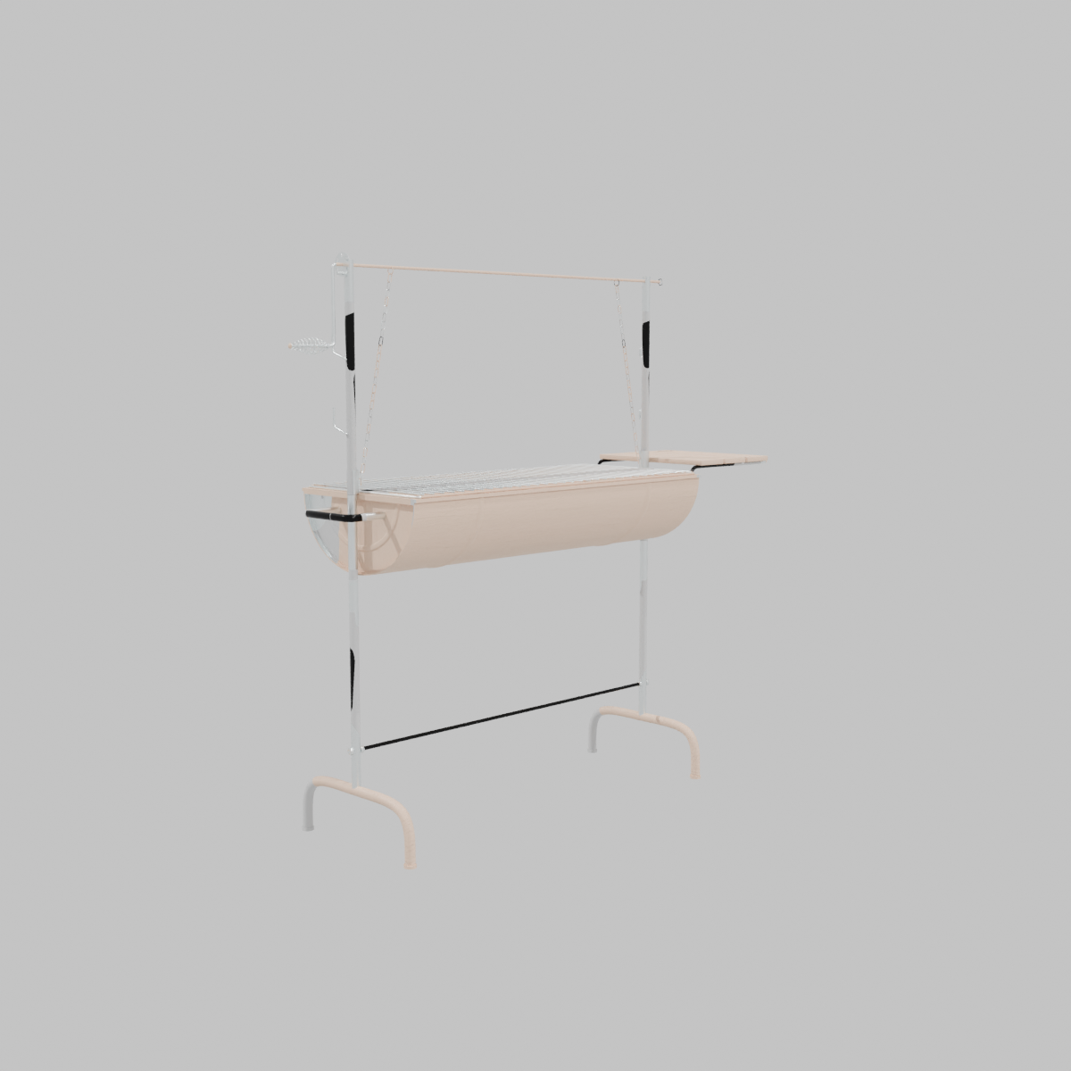 Parrilla A Carbón Con Roldana Metal