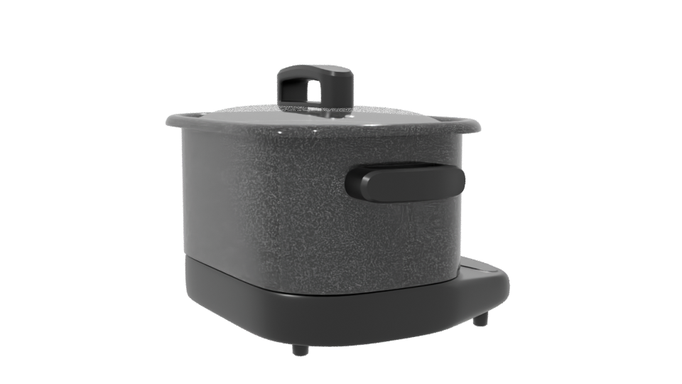 Stylish Electric Cooking Pot 3D Model - Professional 3D Model Render 7
