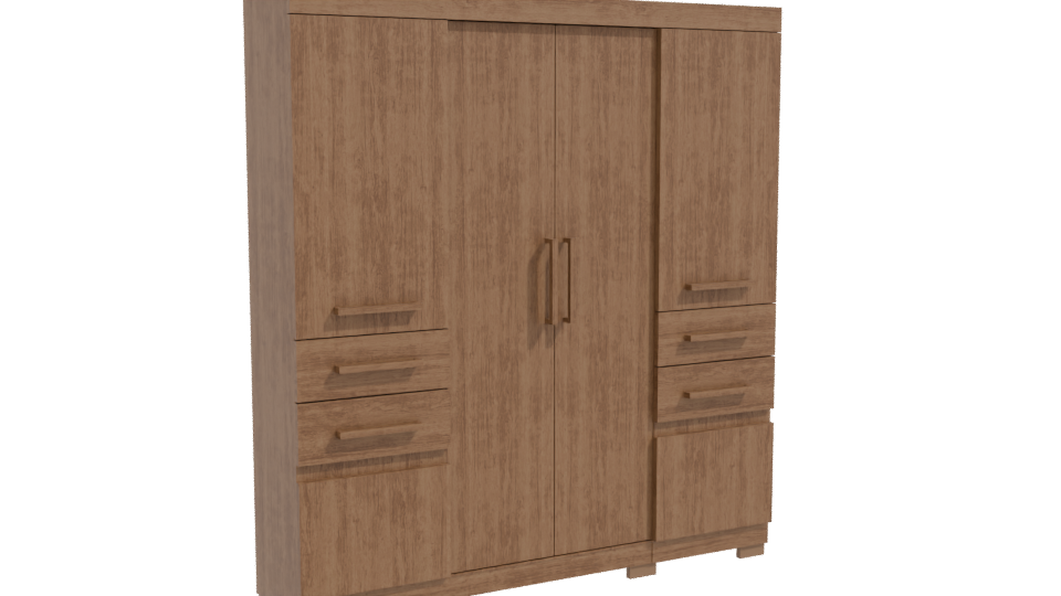 Elegant Wooden Wardrobe 3D Model - Professional 3D Model Render 10