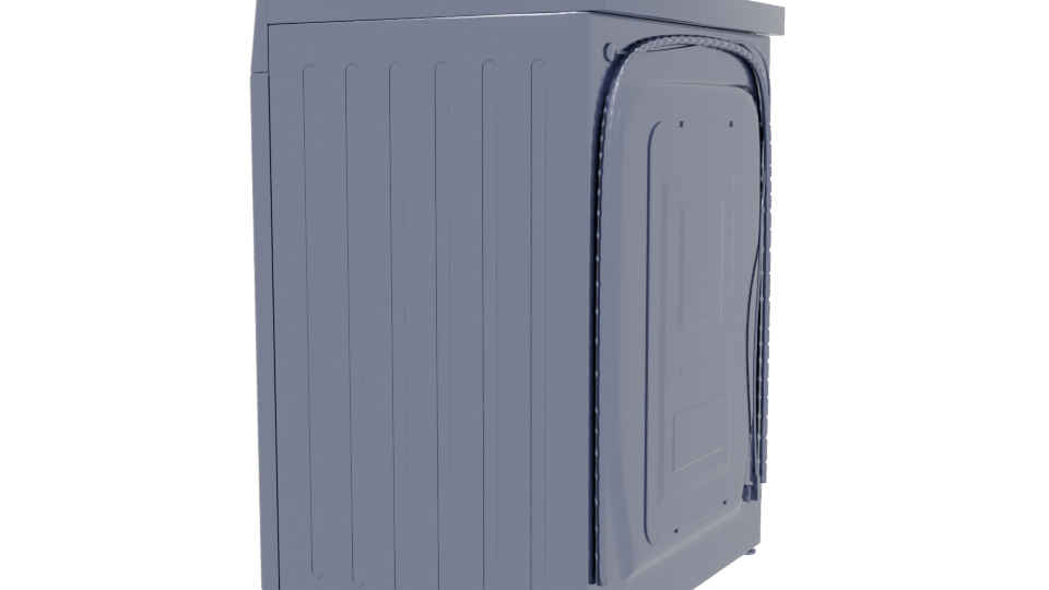 Modern Front-Loading Washing Machine 3D - Professional 3D Model Render 3