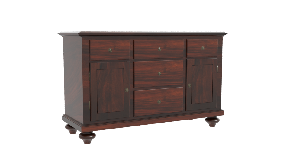 Elegant Wooden Sideboard Model - Professional 3D Model Render 10