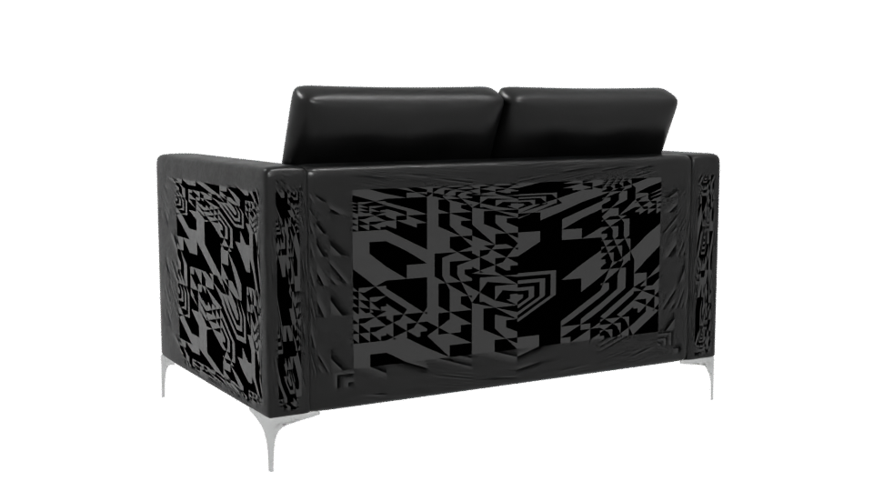 Stylish Blue Fabric Sofa 3D - Professional 3D Model Render 4