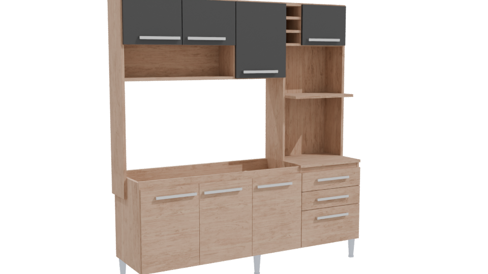 Stylish Wooden Cabinet Model - Professional 3D Model Render 10