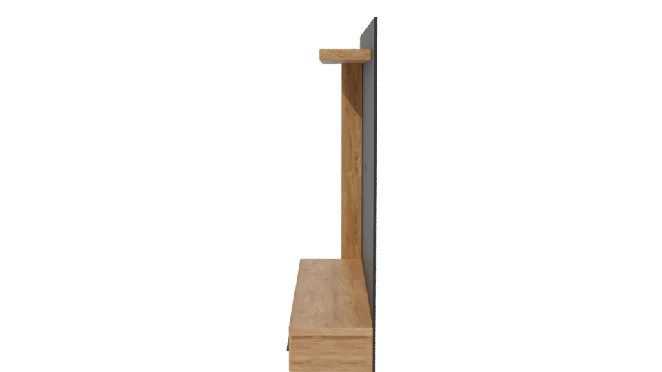 Stylish Wooden Shelf Model 3D - Professional 3D Model Render 2