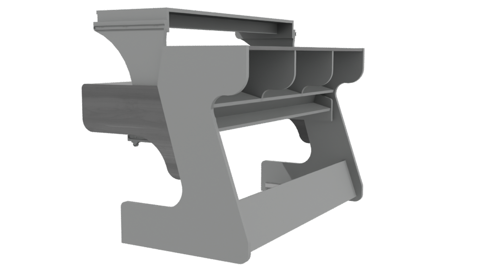 Contemporary Office Desk 3D Model - Professional 3D Model Render 3