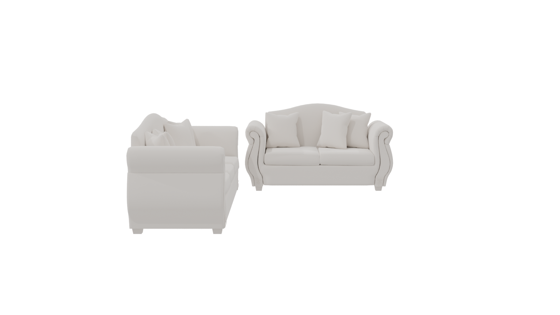Elegant Sofa Set 3D Model - Professional 3D Model Render 3