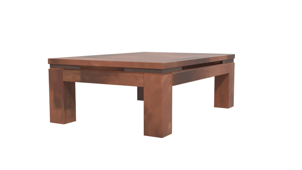 Rustic Wooden Coffee Table Model - Professional 3D Model Render 12