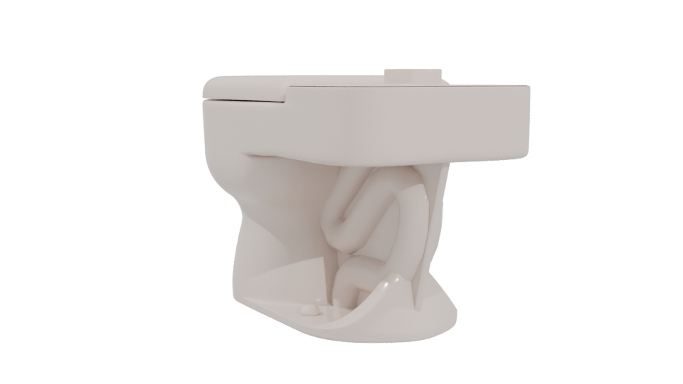 Elegant Ceramic Toilet Model for Modern Bathrooms - Professional 3D Model Render 4