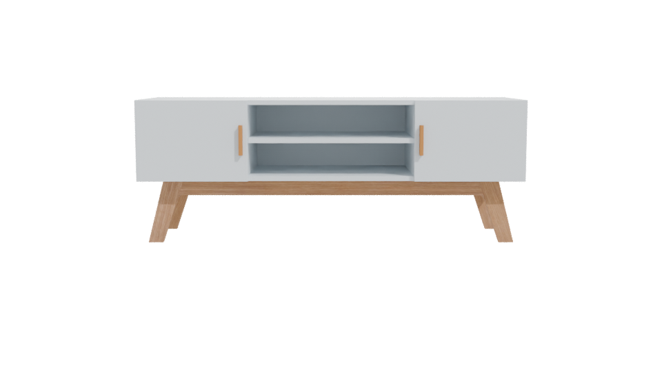 Minimalist Wooden TV Stand 3D - Professional 3D Model Render 11