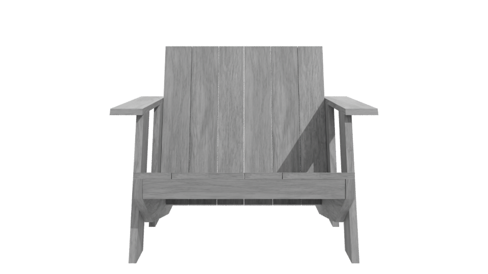 Stylish Outdoor Wooden Lounge Chair - Professional 3D Model Render 11