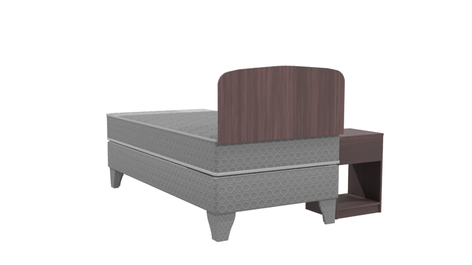 Stylish Single Bed Model 3D - Professional 3D Model Render 4