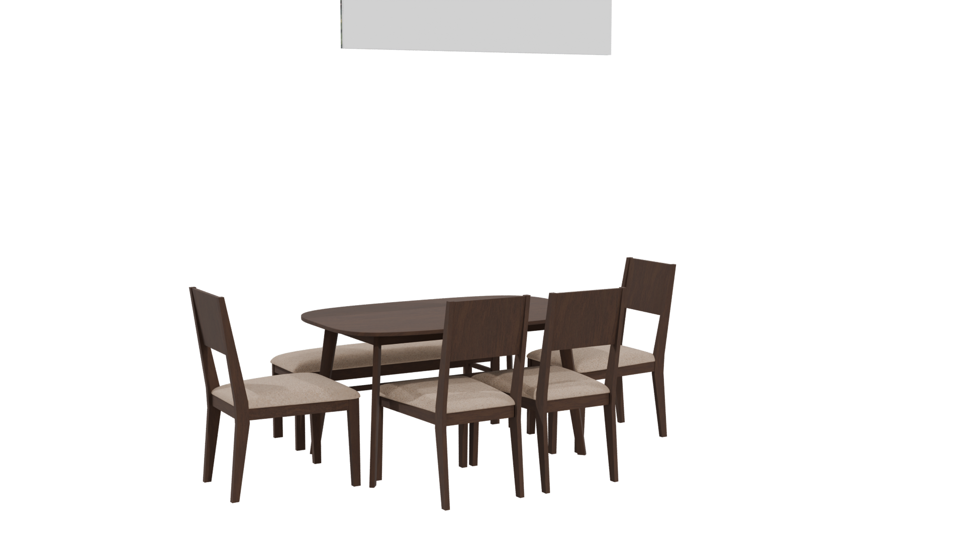 Stylish Wooden Dining Set 3D - Professional 3D Model Render 4