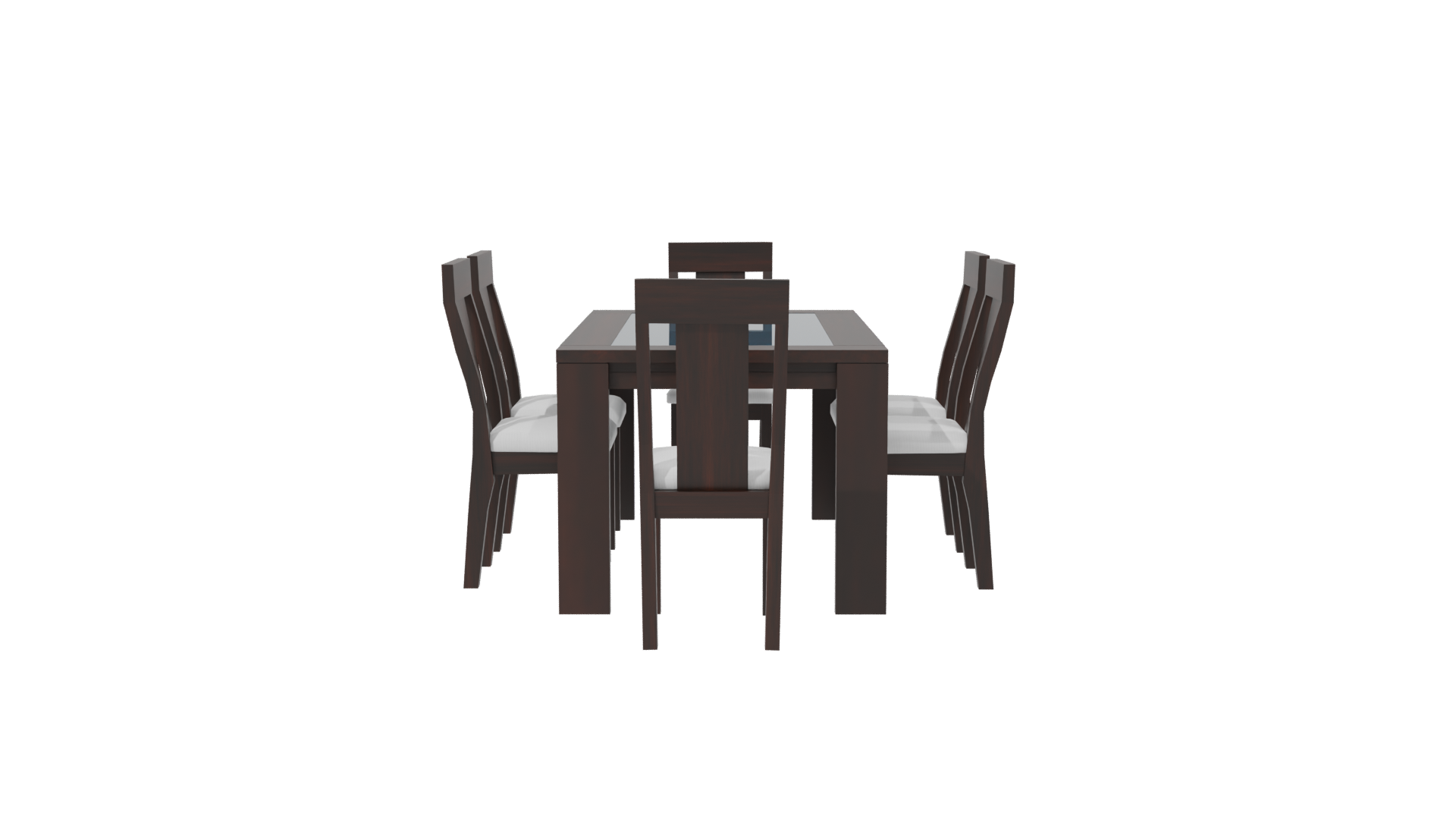 Stylish Wooden Dining Table Set - Professional 3D Model Render 2