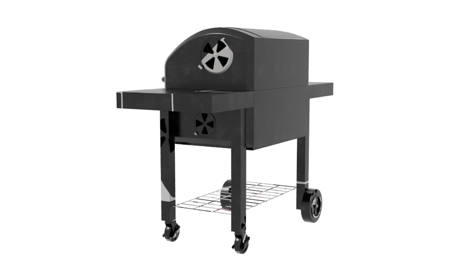 Stylish Black Outdoor Grill 3D - Professional 3D Model Render 3