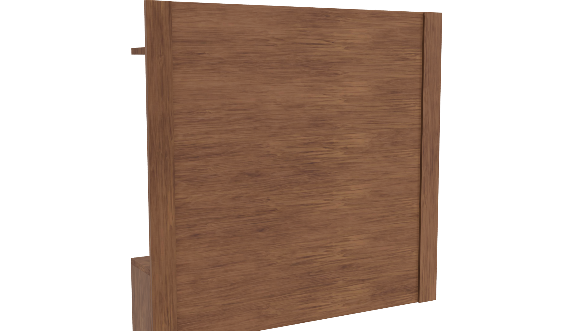 Stylish Wooden Wall Shelf with Mirrors 3D Model - Professional 3D Model Render 4