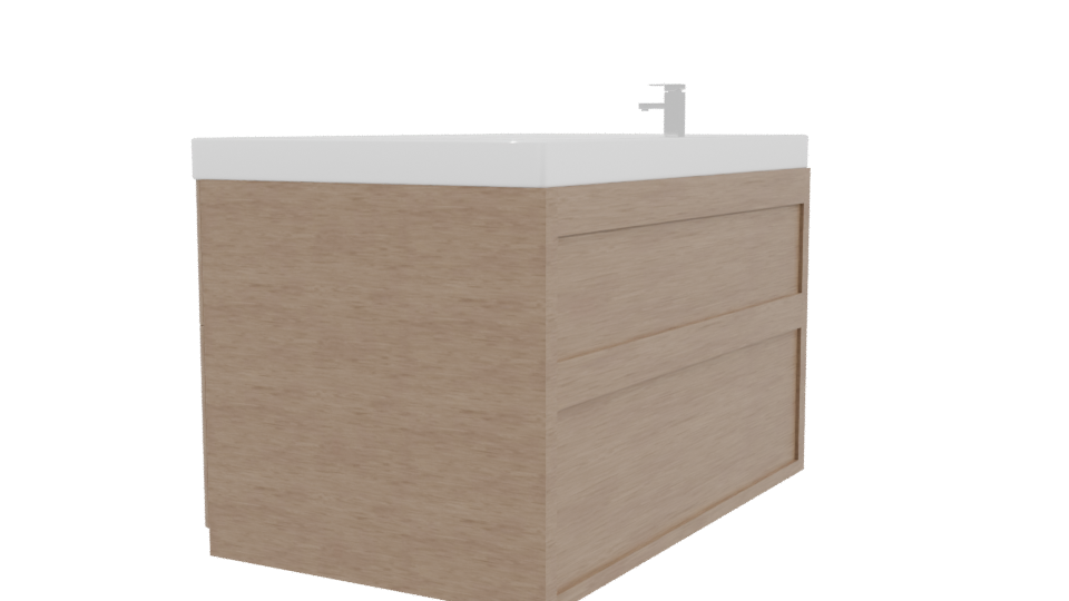 Elegant Wooden Bathtub Model - Professional 3D Model Render 3