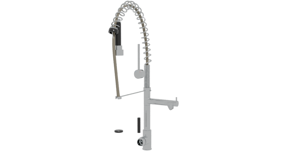 Industrial Mechanical Spring Assembly 3D - Professional 3D Model Render 12