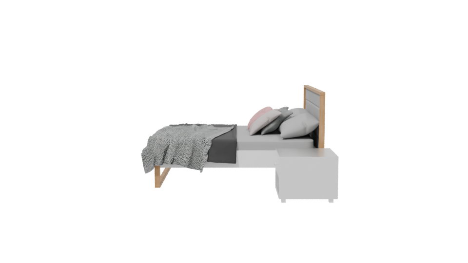 Stylish Modern Bed Set 3D Model - Professional 3D Model Render 2