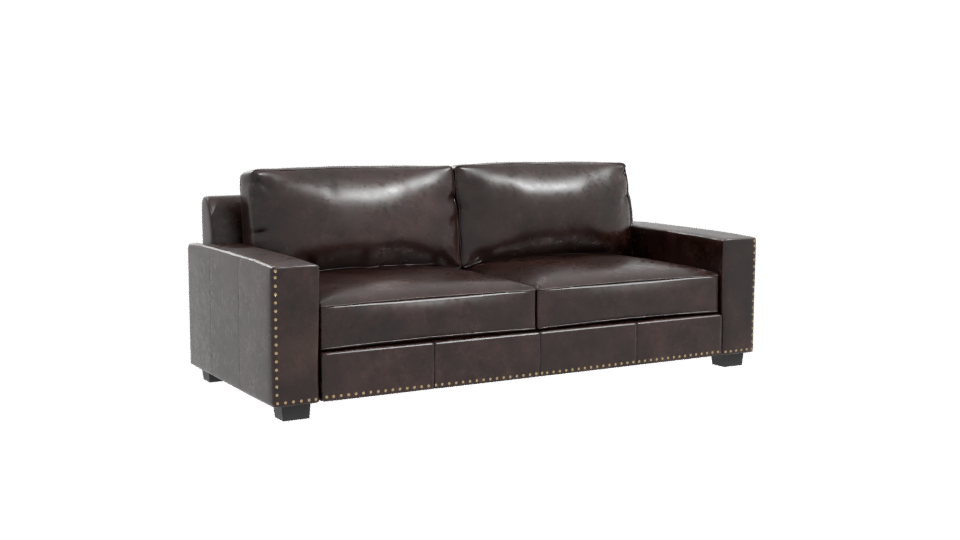 Luxurious Brown Leather Sofa 3D Model - Professional 3D Model Render 10