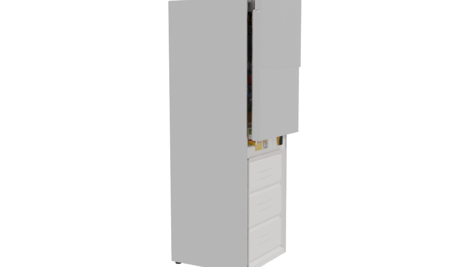 Stylish Stainless Steel Refrigerator 3D Model - Professional 3D Model Render 9