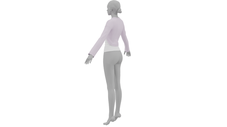 Short Sweater with Long Sleeves 3D - Professional 3D Model Render 3
