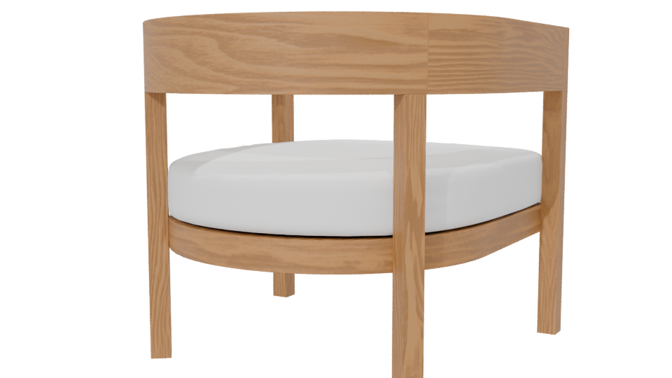 Stylish Wooden Armchair 3D - Professional 3D Model Render 6