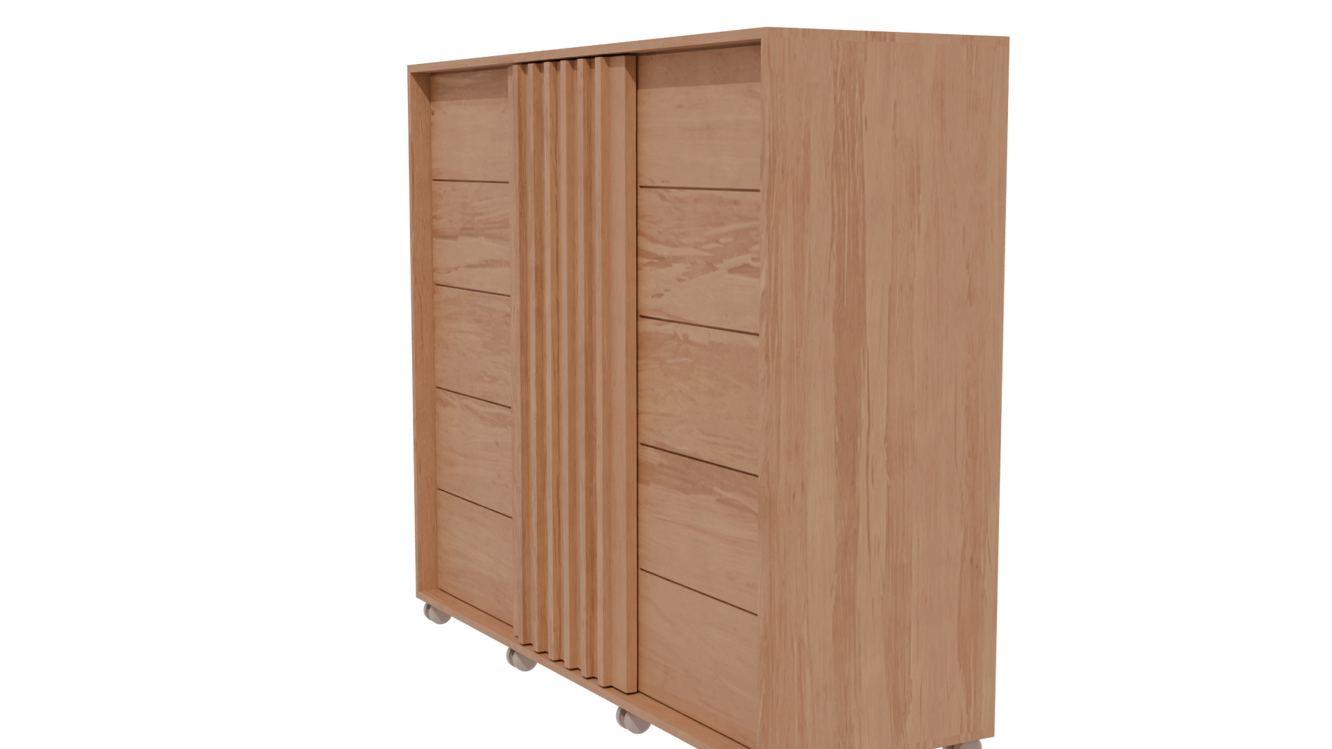 Stylish Wooden Storage Cabinet Model - Professional 3D Model Render 13