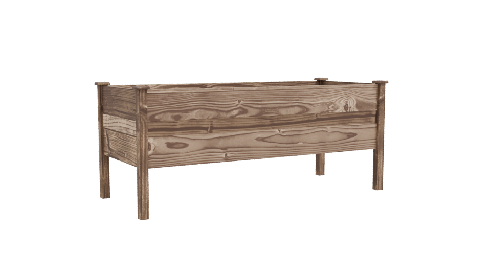 Rustic Wooden Planter Box Model - Professional 3D Model Render 10
