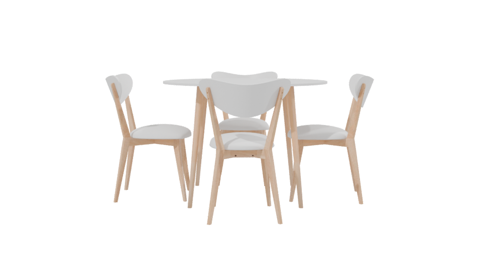 Dining Table with 4 Chairs 3D - Professional 3D Model Render 2