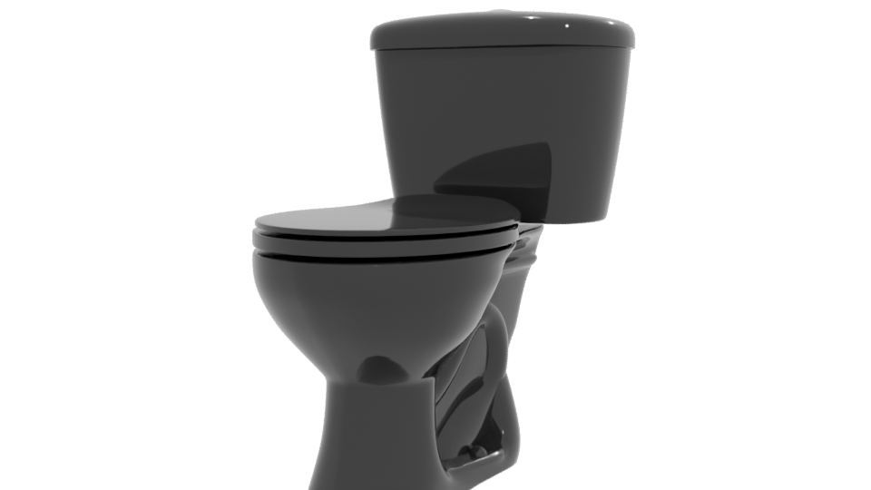 Sleek Black Toilet 3D Model - Professional 3D Model Render 12