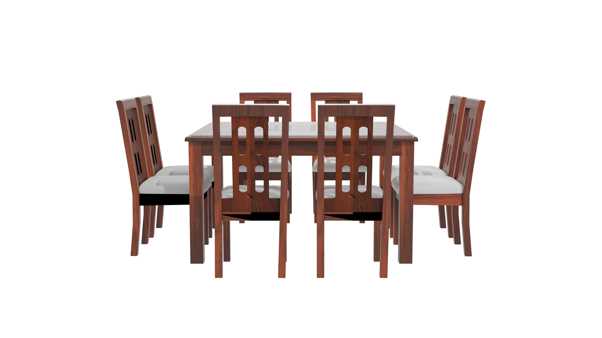 Elegant Wooden Dining Set 3D - Professional 3D Model Render 11