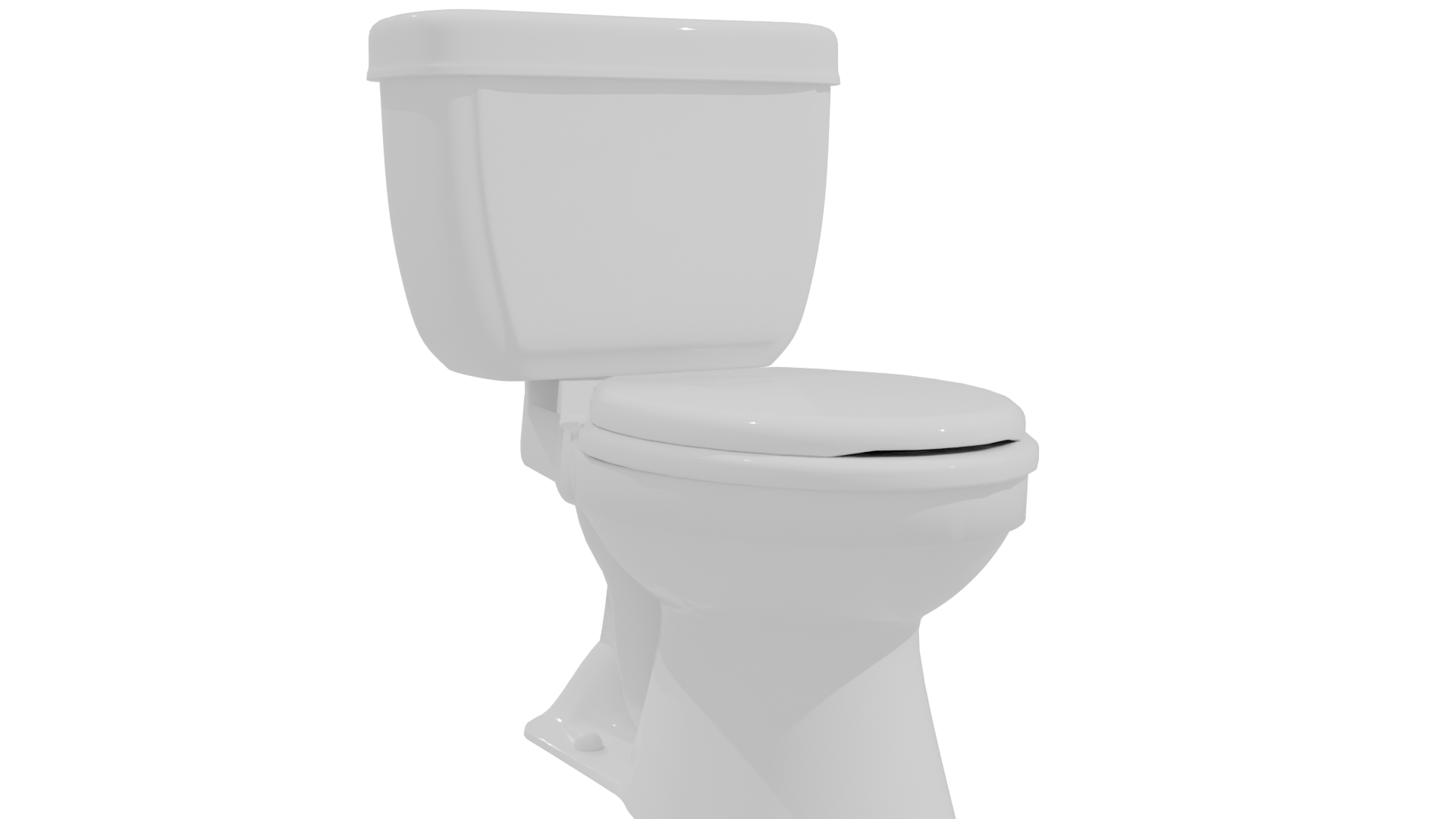 Stylish White Ceramic Toilet 3D Model - Professional 3D Model Render 10
