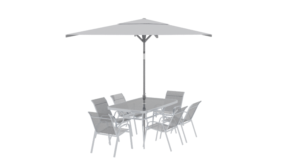 Stylish Outdoor Dining Set with Canopy 3D Model - Professional 3D Model Render 9