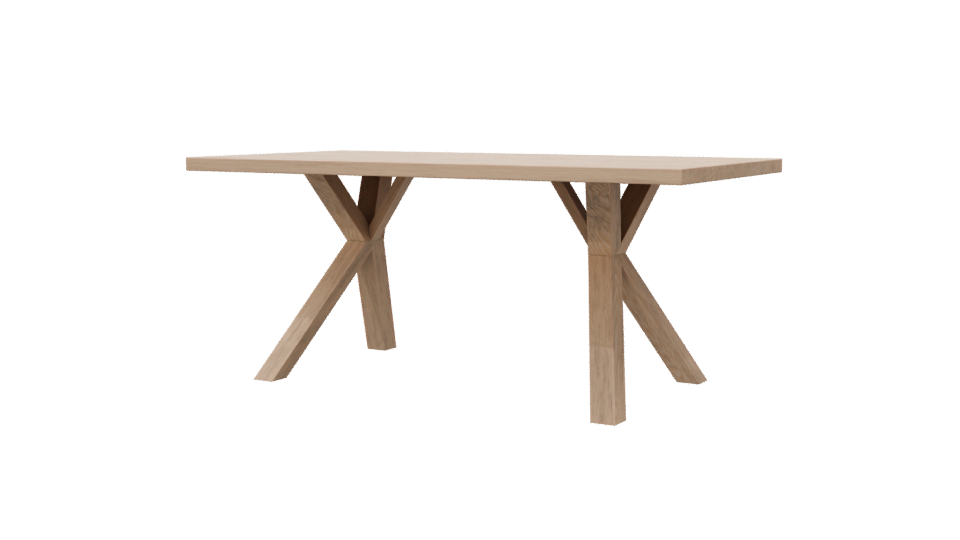 Minimalist Wooden Dining Table Model - Professional 3D Model Render 6