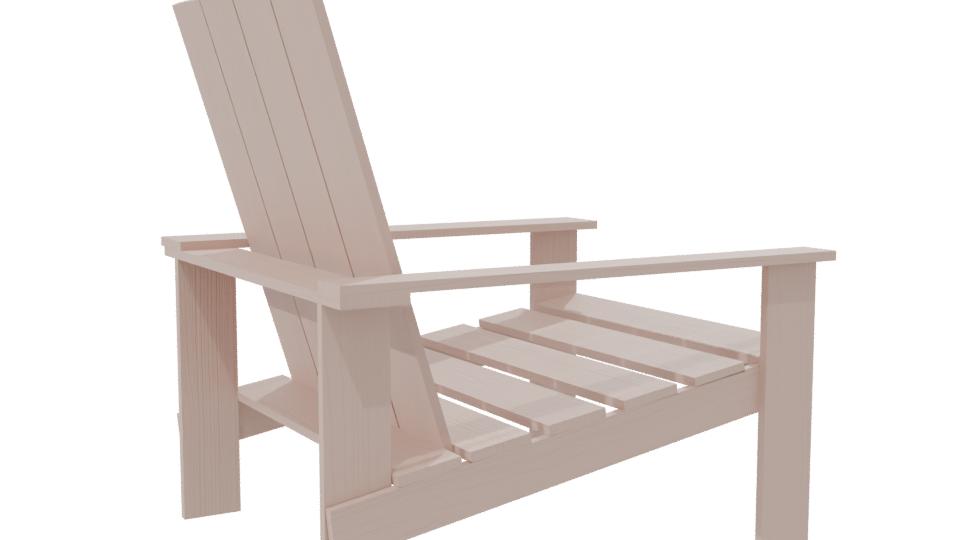 Minimalist Outdoor Wooden Lounge Chair 3D Model - Professional 3D Model Render 7