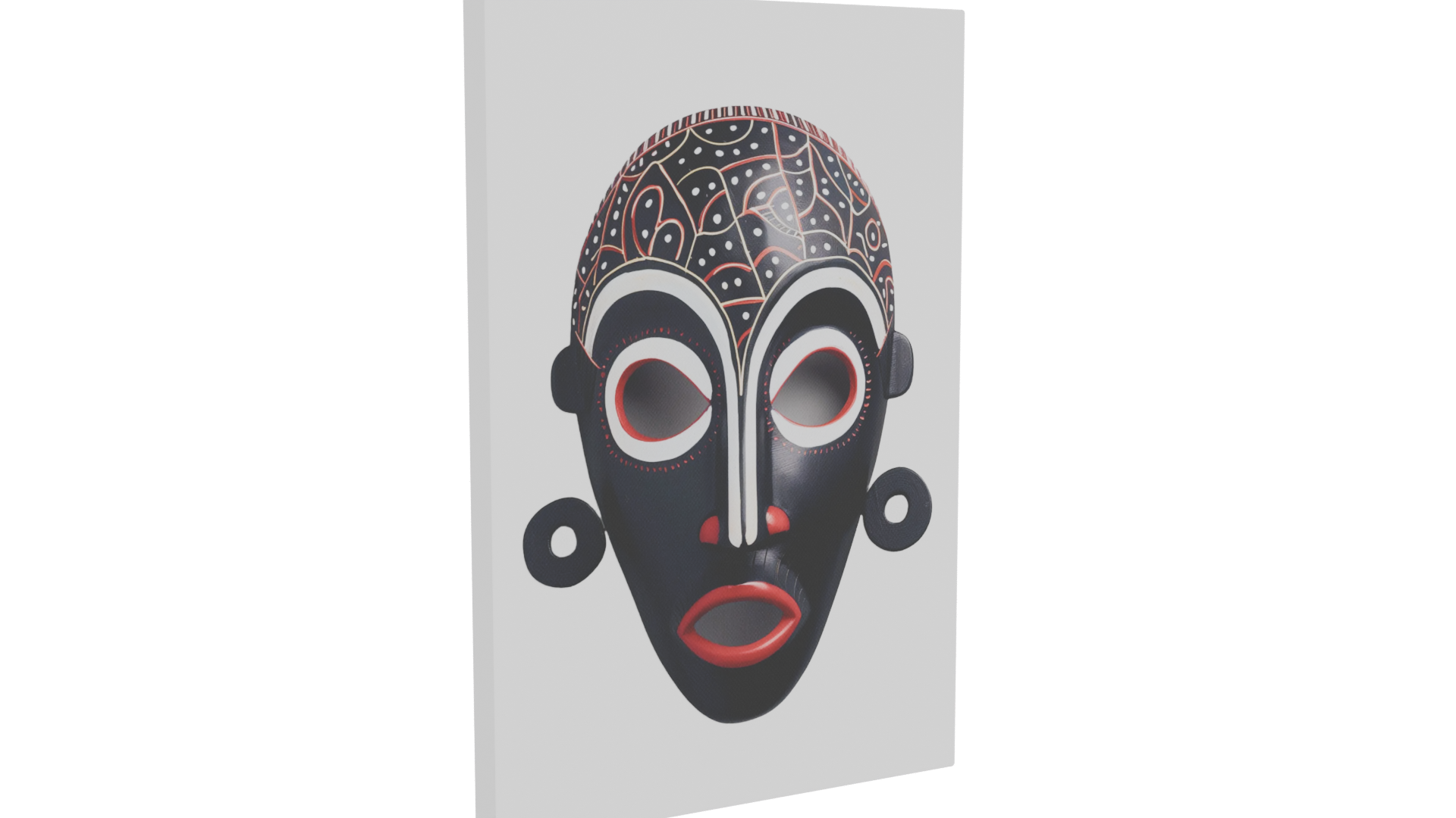 Stylized African Mask 3D Model - Professional 3D Model Render 10