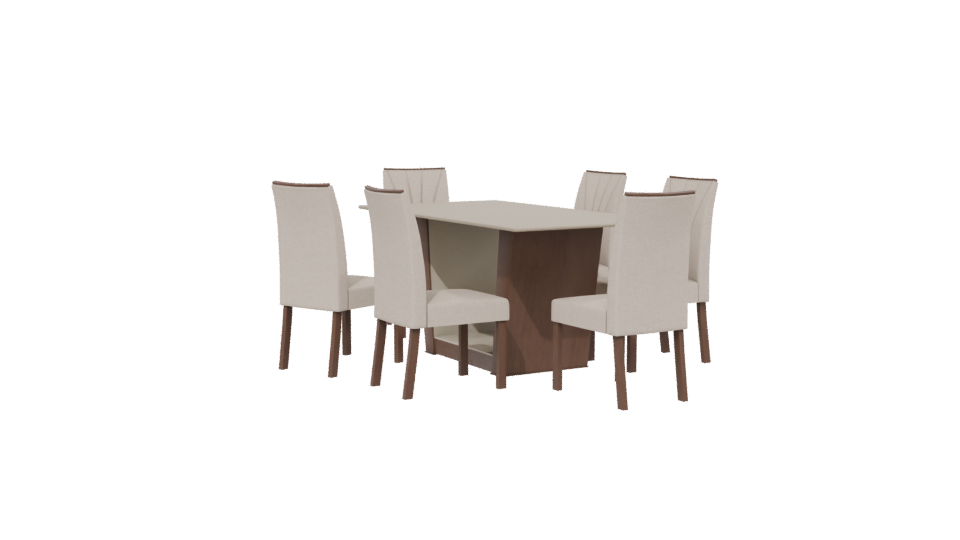 Elegant Rectangular Dining Table Set 3D Model - Professional 3D Model Render 13