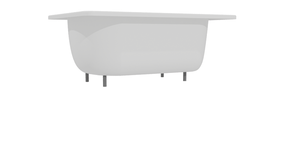 Elegant White Bathtub Model 3D - Professional 3D Model Render 4