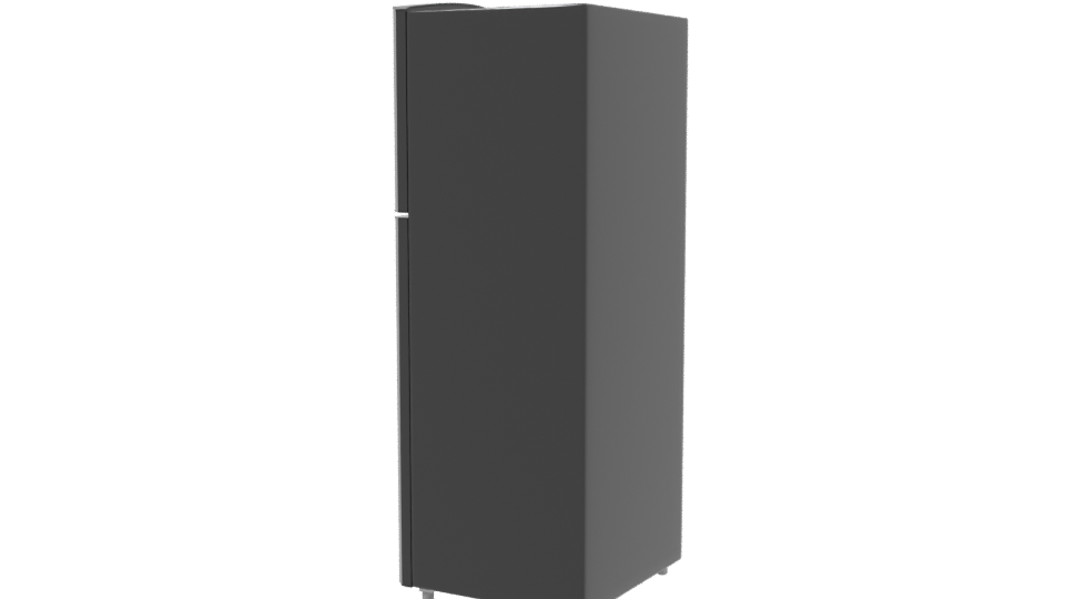 Sleek Black Refrigerator 3D Model - Professional 3D Model Render 3