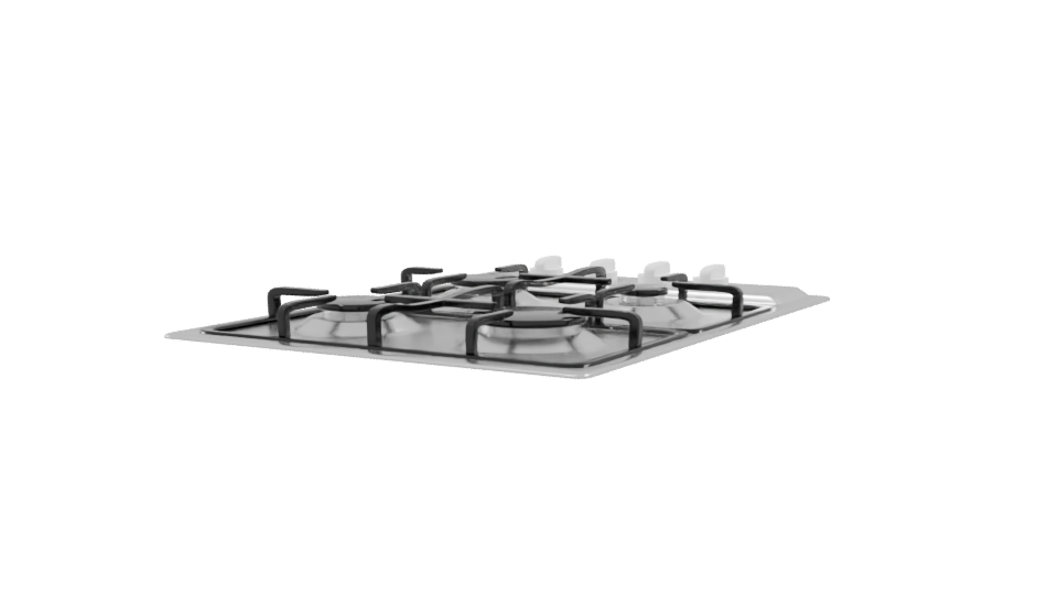Stylish Gas Cooktop 3D Model - Professional 3D Model Render 9