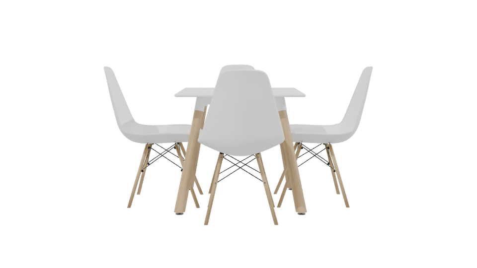 Stylish Minimalist Dining Set 3D - Professional 3D Model Render 2