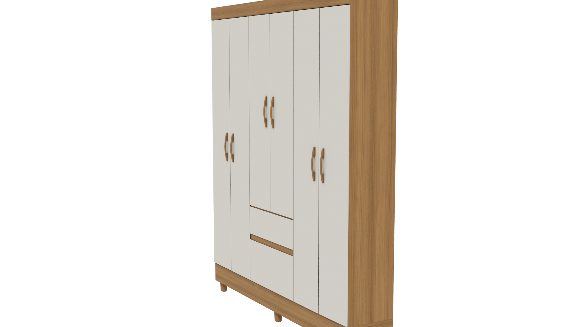 Contemporary Wooden Wardrobe Storage Unit 3D Model - Professional 3D Model Render 13
