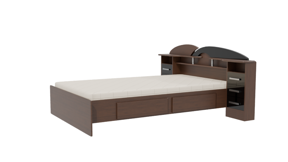 Contemporary Wooden Bed 3D Model - Professional 3D Model Render 13