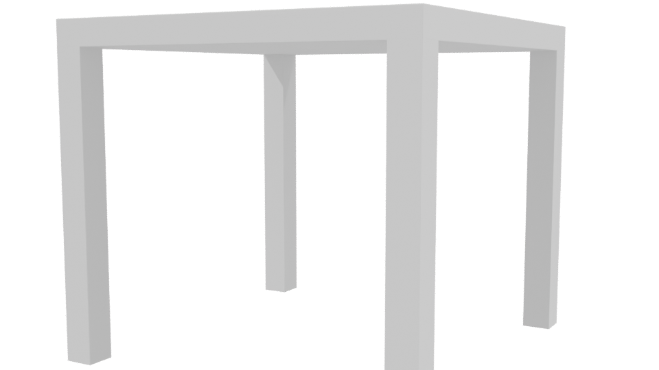 Sleek Minimalist White Dining Table 3D Model - Professional 3D Model Render 3