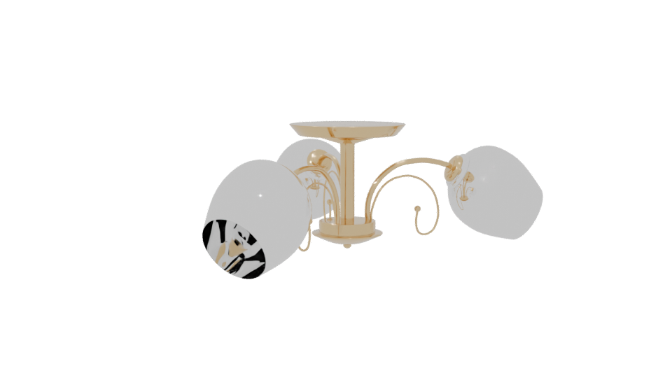 Valencia Three-Light Ceiling Lamp 3D - Professional 3D Model Render 6