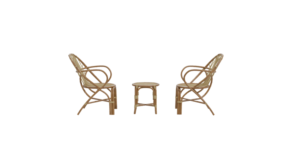 Stylish Rattan Furniture Set - Professional 3D Model Render 11