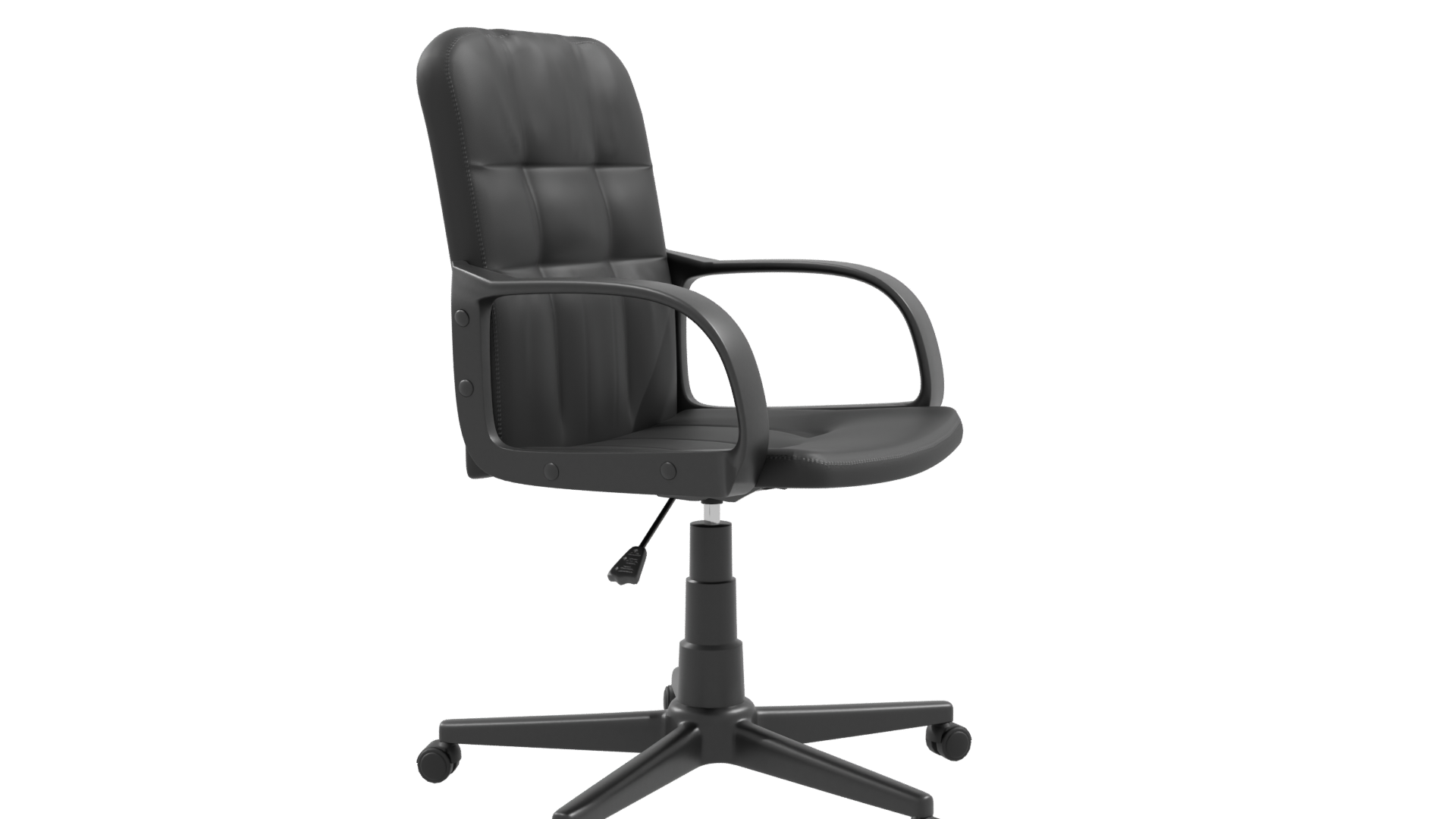 Elegant Black Leather Office Chair 3D Model - Professional 3D Model Render 9