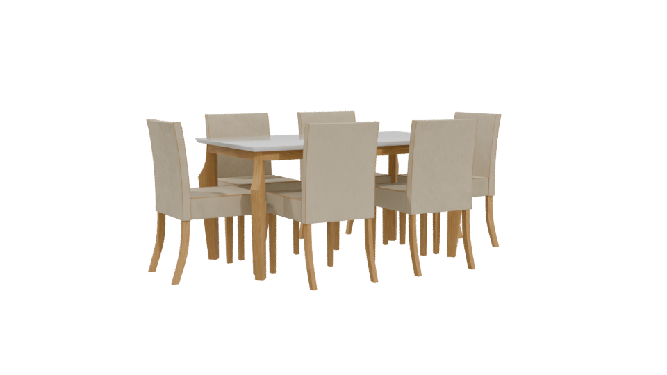 Stylish Modern Dining Table Set 3D Model - Professional 3D Model Render 4