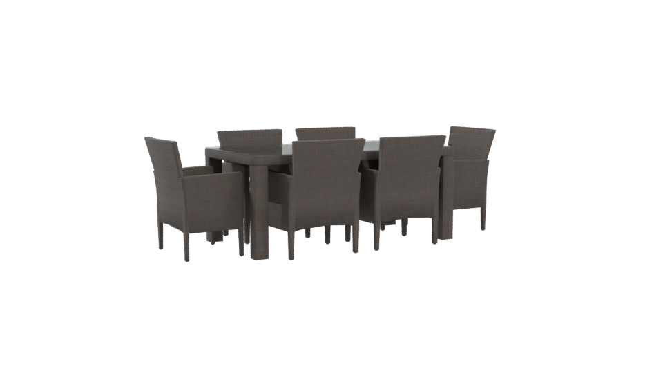 Elegant Outdoor Dining Set 3D - Professional 3D Model Render 4