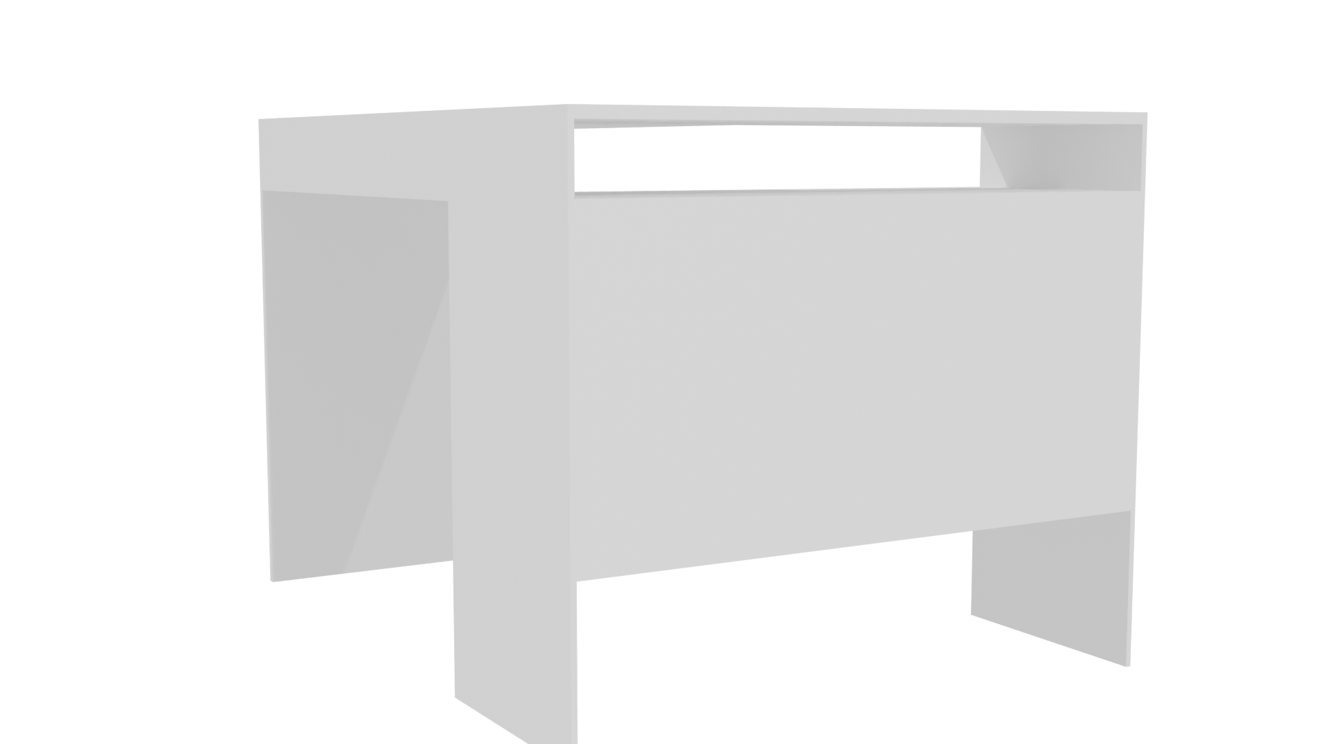Milan Corner Desk White 3D Model - Professional 3D Model Render 4